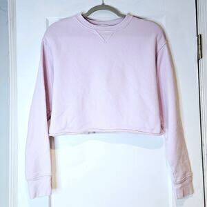 Cropped Pink French Terry Sweatshirt Raw Hem John Elliott Snyder USA